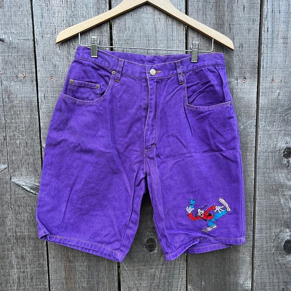 Vintage Disney Goofy Purple Denim Shorts - Picture 1 of 4